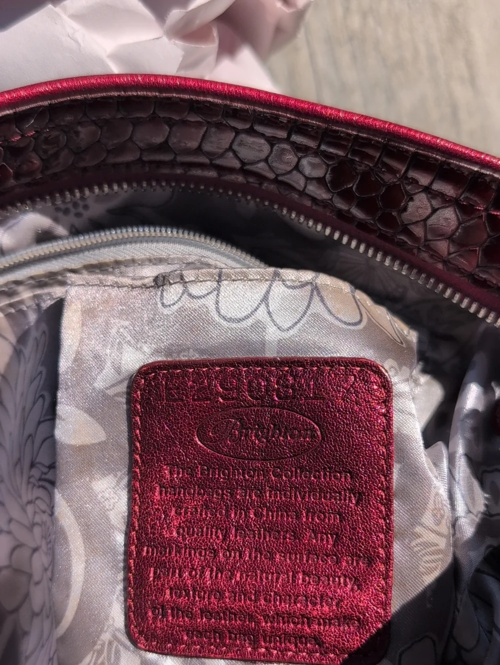 Brighton red snakeskin